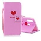 For Galaxy A20s Colored Drawing Pattern Horizontal Flip PU Leather Case with Holder & Card Slots & Wallet & Lanyard(Red Heart) - 1