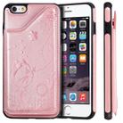For iPhone 6 Plus Cat Bee Embossing Pattern Shockproof Protective Case with Card Slots & Photo Frame(Rose Gold) - 1