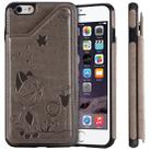 For iPhone 6 Plus Cat Bee Embossing Pattern Shockproof Protective Case with Card Slots & Photo Frame(Grey) - 1