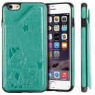 For iPhone 6 Plus Cat Bee Embossing Pattern Shockproof Protective Case with Card Slots & Photo Frame(Green) - 1
