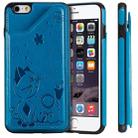 For iPhone 6 Plus Cat Bee Embossing Pattern Shockproof Protective Case with Card Slots & Photo Frame(Blue) - 1