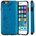 For iPhone 6 Cat Bee Embossing Pattern Shockproof Protective Case with Card Slots & Photo Frame(Blue) - 1