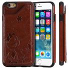 For iPhone 6 Cat Bee Embossing Pattern Shockproof Protective Case with Card Slots & Photo Frame(Brown) - 1