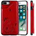 For iPhone 8 Plus / 7 Plus Cat Bee Embossing Pattern Shockproof Protective Case with Card Slots & Photo Frame(Red) - 1