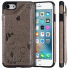 For iPhone SE 2022 / SE 2020 / 8 / 7 Cat Bee Embossing Pattern Shockproof Protective Case with Card Slots & Photo Frame(Grey) - 1