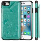 For iPhone SE 2022 / SE 2020 / 8 / 7 Cat Bee Embossing Pattern Shockproof Protective Case with Card Slots & Photo Frame(Green) - 1