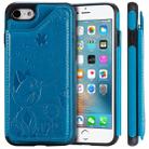 For iPhone SE 2022 / SE 2020 / 8 / 7 Cat Bee Embossing Pattern Shockproof Protective Case with Card Slots & Photo Frame(Blue) - 1