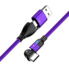 PD 60W Type-C / USB-C to Type-C / USB-C + USB 180 Degree Bending Charging Data Cable, Length:2m(Purple) - 2
