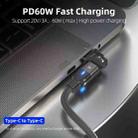 PD 60W Type-C / USB-C to Type-C / USB-C + USB 180 Degree Bending Charging Data Cable, Length:2m(Purple) - 3