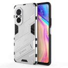 For Honor 50 SE / Huawei nova 9 SE Punk Armor 2 in 1 PC + TPU Shockproof Case with Invisible Holder(White) - 1