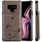 For Galaxy Note9 Cat Bee Embossing Pattern Shockproof Protective Case with Card Slots & Photo Frame(Grey) - 1