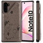 For Galaxy Note 10 Cat Bee Embossing Pattern Shockproof Protective Case with Card Slots & Photo Frame(Grey) - 1
