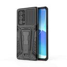 For OPPO Reno6 Pro+ 5G War Chariot Series Armor All-inclusive Shockproof PC + TPU Protective Case with Invisible Holder(Black) - 1