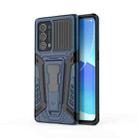 For OPPO Reno6 Pro+ 5G War Chariot Series Armor All-inclusive Shockproof PC + TPU Protective Case with Invisible Holder(Blue) - 1