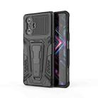 For Xiaomi Redmi K40 Gaming War Chariot Series Armor All-inclusive Shockproof PC + TPU Protective Case with Invisible Holder(Black) - 1