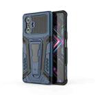 For Xiaomi Redmi K40 Gaming War Chariot Series Armor All-inclusive Shockproof PC + TPU Protective Case with Invisible Holder(Blue) - 1