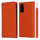 For Samsung Galaxy S20 Litchi Genuine Leather Phone Case(Orange) - 1