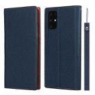 For Samsung Galaxy S20 Plus Litchi Genuine Leather Phone Case(Dark Blue) - 1