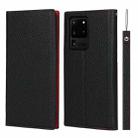 For Samsung Galaxy S20 Ultra Litchi Genuine Leather Phone Case(Black) - 1