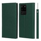 For Samsung Galaxy S20 Ultra Litchi Genuine Leather Phone Case(Green) - 1