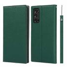 For Samsung Galaxy S20 FE Litchi Texture Horizontal Flip Top Layer Cowhide Leather Case with Holder & Card Slots & Wallet & Strap & Wire Winder(Green) - 1