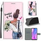 For Xiaomi Redmi 9 Voltage Coloured Drawing Magnetic Clasp Horizontal Flip PU Leather Case with Holder & Card Slots(C09 Hug Flower) - 1
