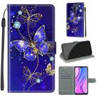 For Xiaomi Redmi 9 Voltage Coloured Drawing Magnetic Clasp Horizontal Flip PU Leather Case with Holder & Card Slots(C11 Blue Golden Chain Butterflies) - 1