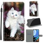 For Xiaomi Redmi 9 Power/Note 9 4G Voltage Coloured Drawing Magnetic Clasp Horizontal Flip PU Leather Case with Holder & Card Slots(C08 Flower Bush Big White Cat) - 1