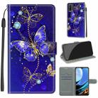 For Xiaomi Redmi 9 Power/Note 9 4G Voltage Coloured Drawing Magnetic Clasp Horizontal Flip PU Leather Case with Holder & Card Slots(C11 Blue Golden Chain Butterflies) - 1