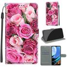 For Xiaomi Redmi 9 Power/Note 9 4G Voltage Coloured Drawing Magnetic Clasp Horizontal Flip PU Leather Case with Holder & Card Slots(C17 Green Leaf Pink Rose) - 1