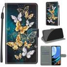 For Xiaomi Redmi 9 Power/Note 9 4G Voltage Coloured Drawing Magnetic Clasp Horizontal Flip PU Leather Case with Holder & Card Slots(C20 Gold Silver Flying Butterflies) - 1