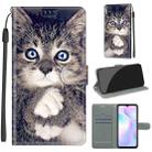 For Xiaomi Redmi 9A Voltage Coloured Drawing Magnetic Clasp Horizontal Flip PU Leather Case with Holder & Card Slots(C02 Fork Hand White Claw Cat) - 1