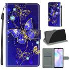 For Xiaomi Redmi 9A Voltage Coloured Drawing Magnetic Clasp Horizontal Flip PU Leather Case with Holder & Card Slots(C11 Blue Golden Chain Butterflies) - 1