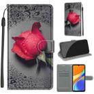 For Xiaomi Redmi 9C Voltage Coloured Drawing Magnetic Clasp Horizontal Flip PU Leather Case with Holder & Card Slots(C14 Black Water Drop Rose) - 1