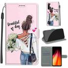 For Xiaomi Redmi Note 8 Voltage Coloured Drawing Magnetic Clasp Horizontal Flip PU Leather Case with Holder & Card Slots(C09 Hug Flower) - 1