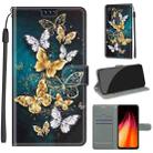 For Xiaomi Redmi Note 8 Voltage Coloured Drawing Magnetic Clasp Horizontal Flip PU Leather Case with Holder & Card Slots(C20 Gold Silver Flying Butterflies) - 1