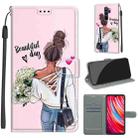 For Xiaomi Redmi Note 8 Pro Voltage Coloured Drawing Magnetic Clasp Horizontal Flip PU Leather Case with Holder & Card Slots(C09 Hug Flower) - 1