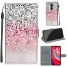 For Xiaomi Redmi Note 8 Pro Voltage Coloured Drawing Magnetic Clasp Horizontal Flip PU Leather Case with Holder & Card Slots(C13 Silver Pink Glitter) - 1