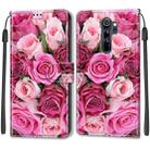 For Xiaomi Redmi Note 8 Pro Voltage Coloured Drawing Magnetic Clasp Horizontal Flip PU Leather Case with Holder & Card Slots(C17 Green Leaf Pink Rose) - 2