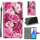 For Xiaomi Redmi Note 8T Voltage Coloured Drawing Magnetic Clasp Horizontal Flip PU Leather Case with Holder & Card Slots(C17 Green Leaf Pink Rose) - 1