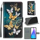 For Xiaomi Redmi Note 8T Voltage Coloured Drawing Magnetic Clasp Horizontal Flip PU Leather Case with Holder & Card Slots(C20 Gold Silver Flying Butterflies) - 1