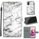 For Xiaomi Redmi Note 10 4G/Note 10S Voltage Coloured Drawing Magnetic Clasp Horizontal Flip PU Leather Case with Holder & Card Slots(C01 White Marble) - 1