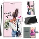 For Xiaomi Redmi Note 10 4G/Note 10S Voltage Coloured Drawing Magnetic Clasp Horizontal Flip PU Leather Case with Holder & Card Slots(C09 Hug Flower) - 1