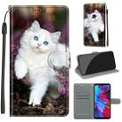 For Xiaomi Redmi Note 7 Voltage Coloured Drawing Magnetic Clasp Horizontal Flip PU Leather Case with Holder & Card Slots(C08 Flower Bush Big White Cat) - 1