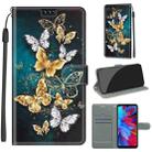 For Xiaomi Redmi Note 7 Voltage Coloured Drawing Magnetic Clasp Horizontal Flip PU Leather Case with Holder & Card Slots(C20 Gold Silver Flying Butterflies) - 1