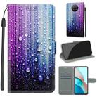 For Xiaomi Redmi Note 9 5G/ 9T Voltage Coloured Drawing Magnetic Clasp Horizontal Flip PU Leather Case with Holder & Card Slots(C05 Purple Blue Water Drops) - 1