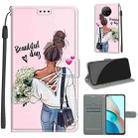 For Xiaomi Redmi Note 9 5G/ 9T Voltage Coloured Drawing Magnetic Clasp Horizontal Flip PU Leather Case with Holder & Card Slots(C09 Hug Flower) - 1