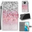 For Xiaomi Redmi Note 9 5G/ 9T Voltage Coloured Drawing Magnetic Clasp Horizontal Flip PU Leather Case with Holder & Card Slots(C13 Silver Pink Glitter) - 1