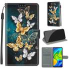 For Xiaomi Redmi Note 9/Redmi 10X 4G Voltage Coloured Drawing Magnetic Clasp Horizontal Flip PU Leather Case with Holder & Card Slots(C20 Gold Silver Flying Butterflies) - 1