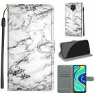 For Xiaomi Redmi Note 9S/9 Pro Voltage Coloured Drawing Magnetic Clasp Horizontal Flip PU Leather Case with Holder & Card Slots(C01 White Marble) - 1